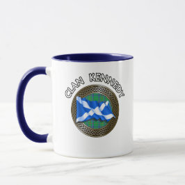 Taza Clan Kennedy Tartan Knot & Flag