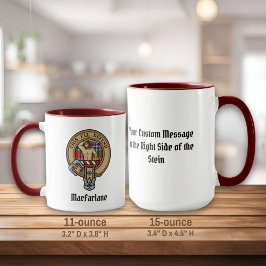 Taza Clan MacFarlane Escudo sobre Red Tartán