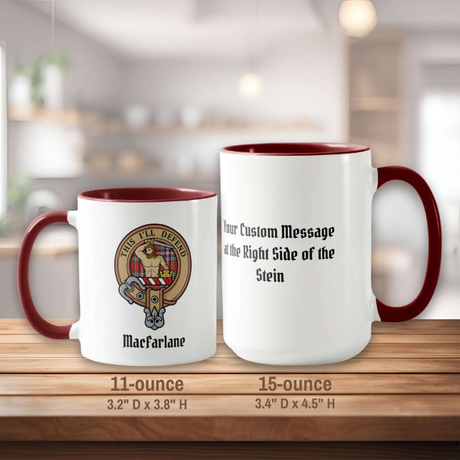 Taza Clan MacFarlane Escudo sobre Red Tartán (Subido por el creador)