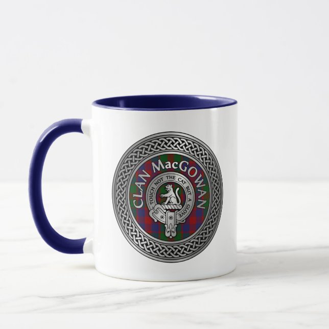 Taza Clan MacGowan Escudo & Tartan Knot (Izquierda)
