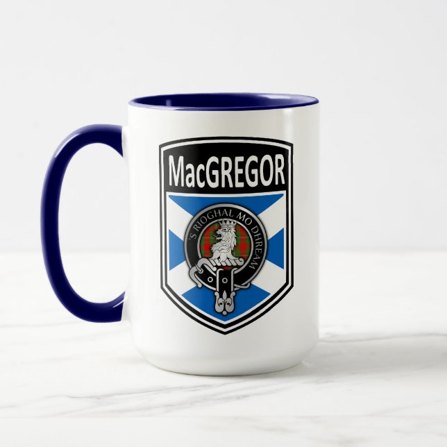 Taza Clan MacGregor Escudo & Tartan Saltire (Izquierda)