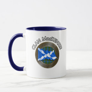 Taza Clan MacKenzie Tartan Knot & Flag