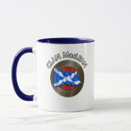 Taza Clan MacLean Tartan Knot & Flag