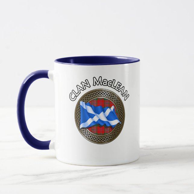 Taza Clan MacLean Tartan Knot & Flag (Izquierda)