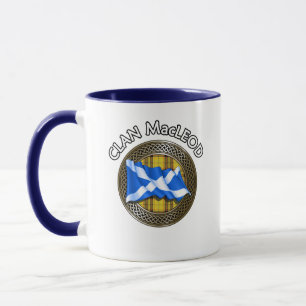 Taza Clan MacLeod Tartan Knot & Flag