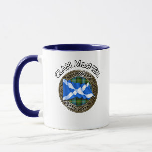 Taza Clan MacNeil Tartan Knot & Flag