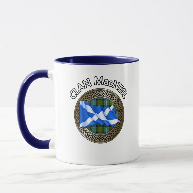 Taza Clan MacNeil Tartan Knot & Flag (Izquierda)