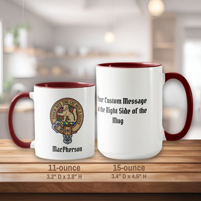 Taza Clan MacPherson Escudo sobre Tartan Mug (Subido por el creador)