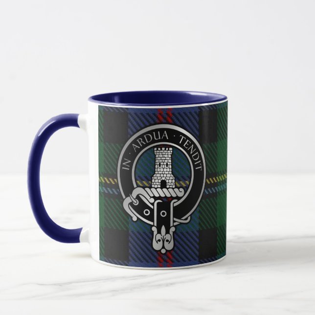 Taza Clan Malcolm Escudo y Tartan Mug (Izquierda)