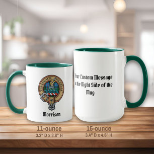 Taza Clan Morrison Escudo sobre la caza de Tartan Mug