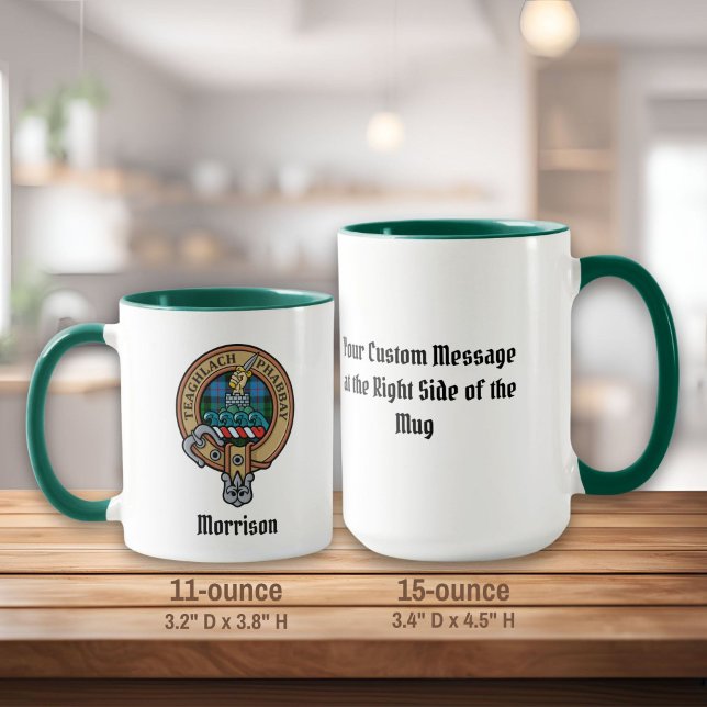 Taza Clan Morrison Escudo sobre la caza de Tartan Mug (Subido por el creador)