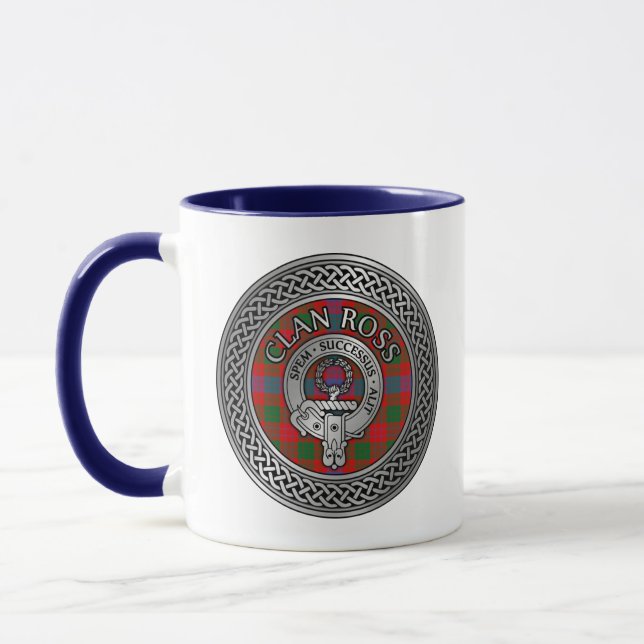 Taza Clan Ross Escudo y Tartan Knot (Izquierda)