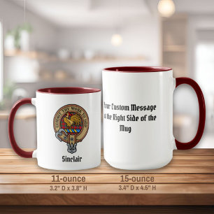Taza Clan Sinclair Escudo sobre Tartán