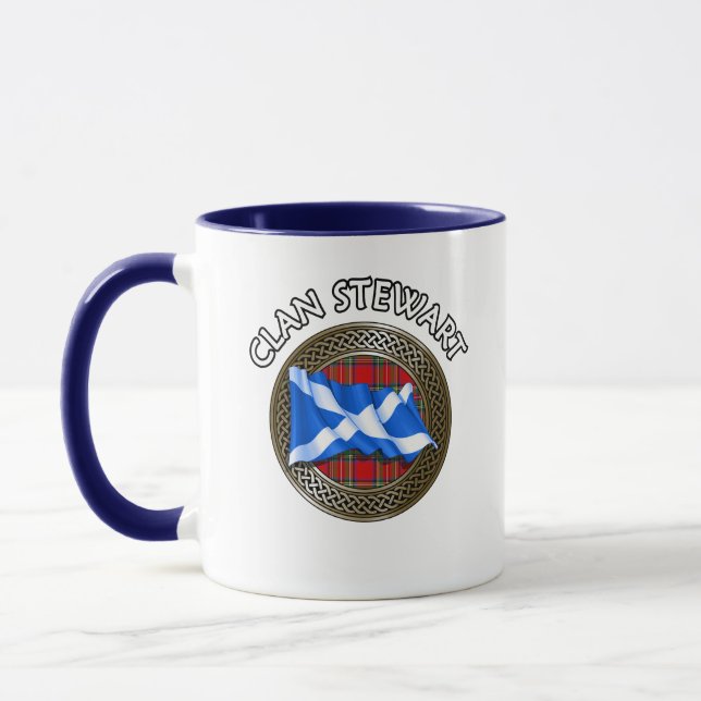 Taza Clan Stewart Tartan Knot & Flag (Izquierda)