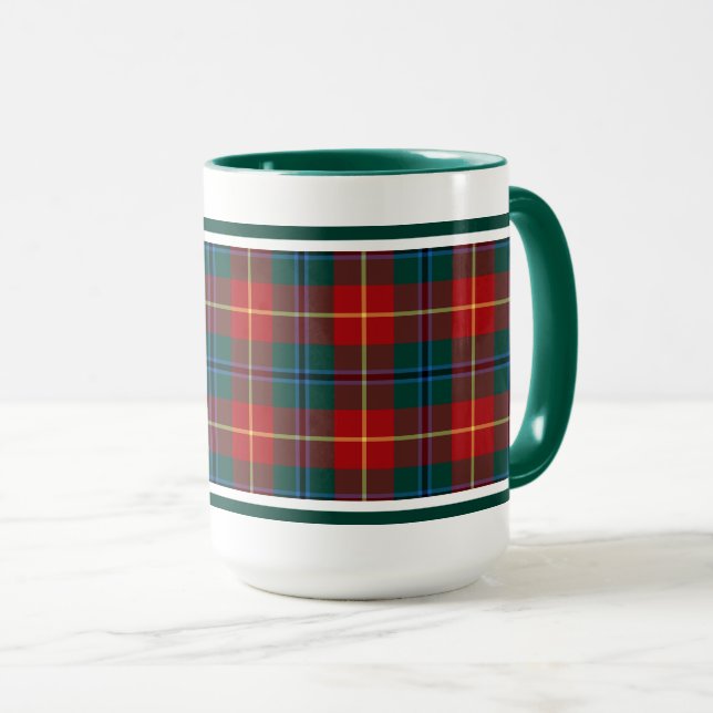 Taza Clan Turnbull Tartan Forest Green and Red Plage (Anverso derecho)