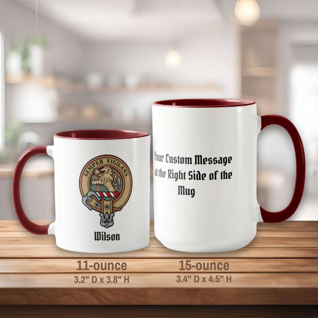 Taza Clan Wilson Escudo sobre el antiguo Tartán (Subido por el creador)