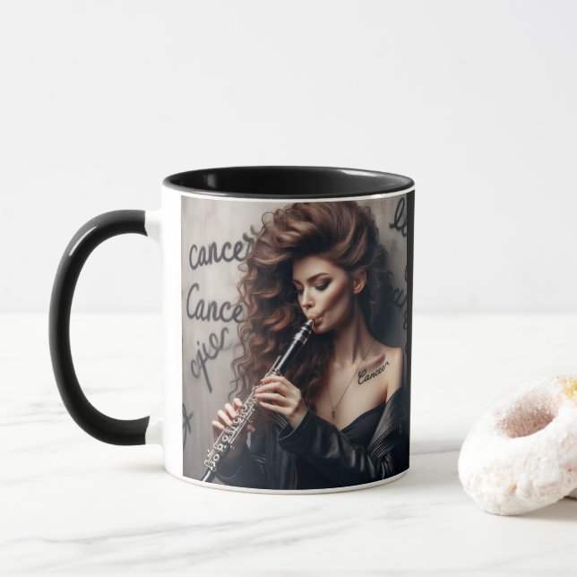 Taza Clarinet, músico de cáncer zodiaco (Con donut)
