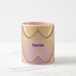 Taza CLARISSA ~ Zany 3D ~ Rosa, oro y púrpura