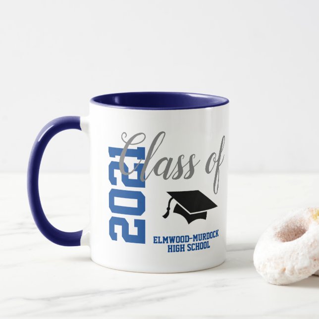 Taza Clase Azul Personalizada de la Escuela de Regalos  (Con donut)