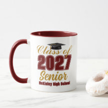 Clase de 2027 Senior personalizado de color granat