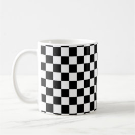 Taza clásica a cuadros blanco y negro