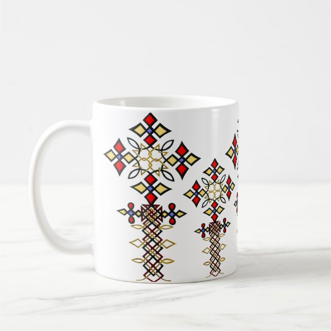 Taza clásica cruzada etíope de Rootz Meskel (Izquierda)