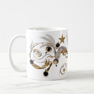 Taza Clásica de Arte de Café con Remolino de Pluma