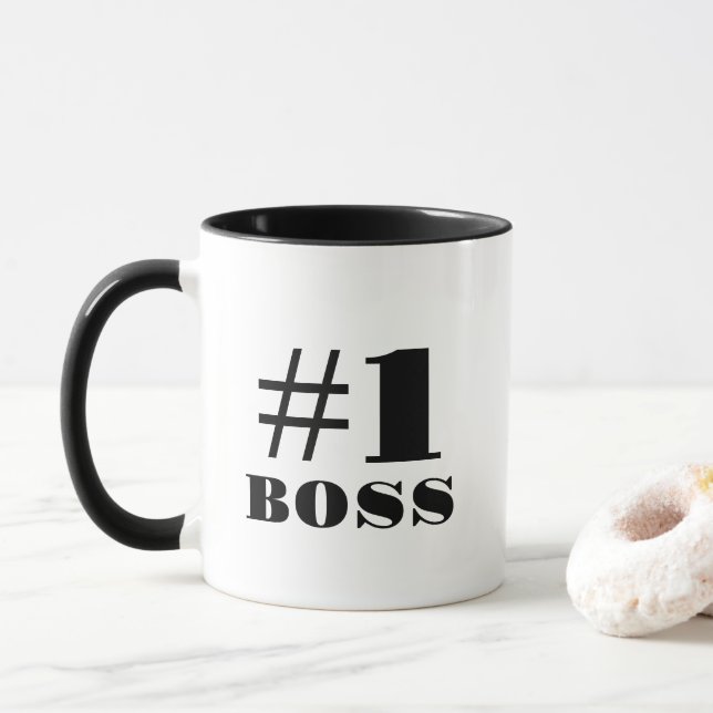 Taza Clásica de Dos Tonos #1 Jefe Audaz (Con donut)