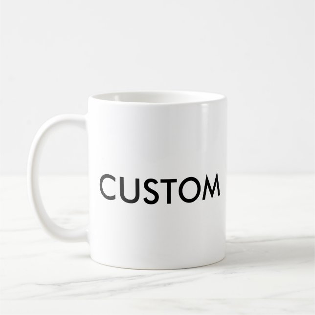Taza clásica de encargo del BLANCO del estándar (Izquierda)