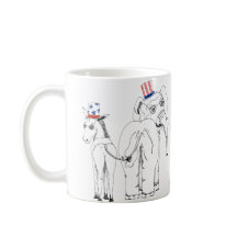 Taza clásica del elefante y del burro