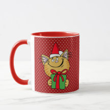 Taza Clásica Meowy Navidad Gato 330ml