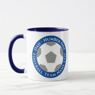 Taza Clásica para Papá de Fútbol - Azul Oscuro