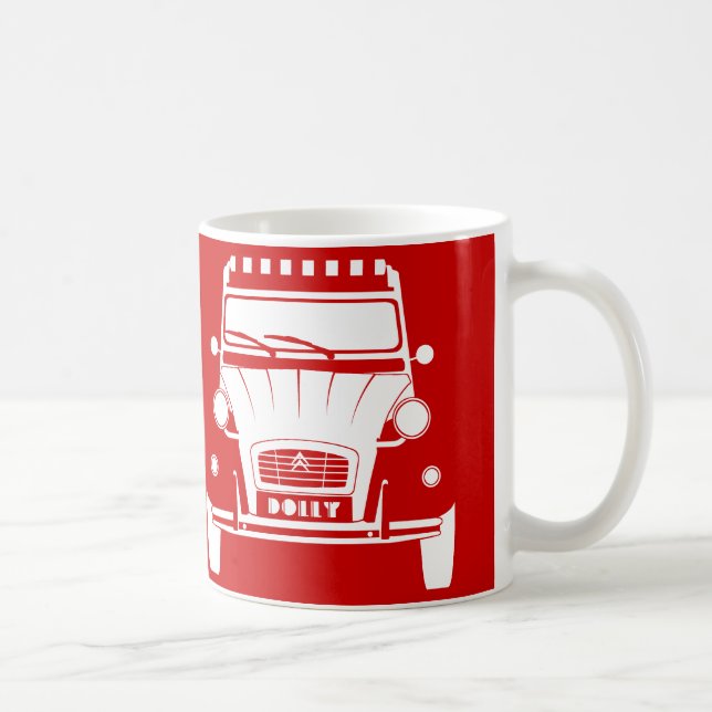 Taza clásica roja del carro de Citroen 2CV Deux (Derecha)