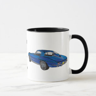 Taza Clásico 1963 Corvette azul DAD Café Mug