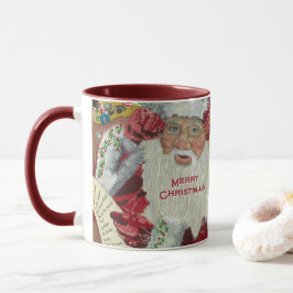Taza Clásico arte de Santa Holiday Mug "Verificando est
