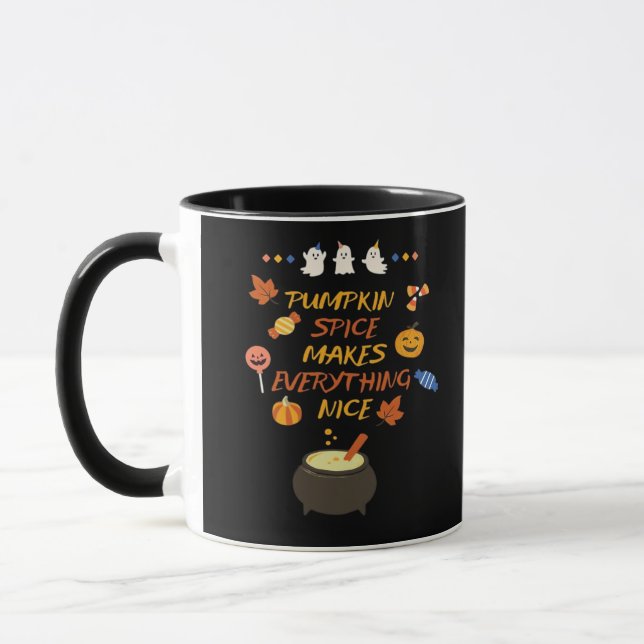 Taza Clásico de citas de calabaza de Halloween (Izquierda)