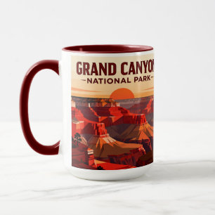 Taza Clásico del Gran Cañón Personalizado al Estilo WPA