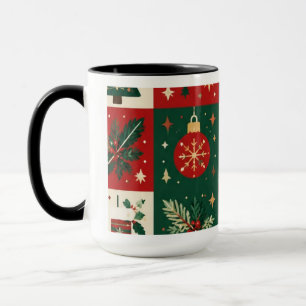 Taza Clásico Festivo de Navidad en Parcheado
