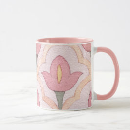 Taza Clásico Marroquí lindo con tejas de tulipán rosado