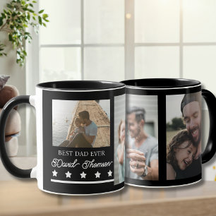 Taza Clásico Minimalista Negro Blanco Mejor Papá De Tod
