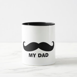 Taza Clásico Mustache Mug Black White Design