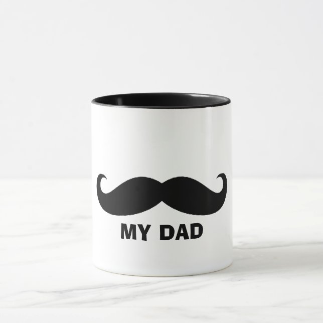 Taza Clásico Mustache Mug Black White Design (Centro)
