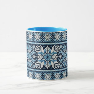 Taza Clásico nieve de invierno fair isle/trabajo de co