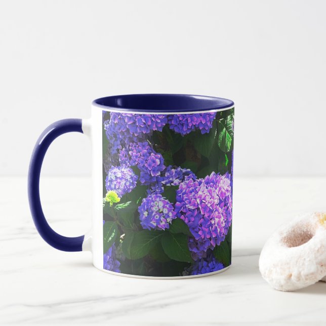 Taza Clásico púrpura Hydrangea Mug (Con donut)