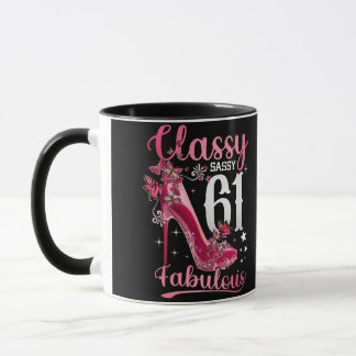 Taza Clásico Sassy 61 Y Faburrido Floral De Cumpleaños