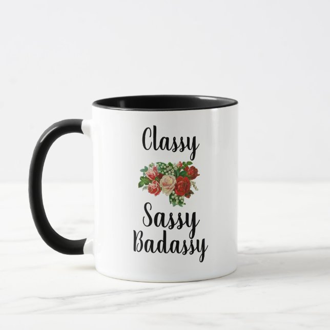 Taza Clásico Sassy Badassy Funny (Izquierda)