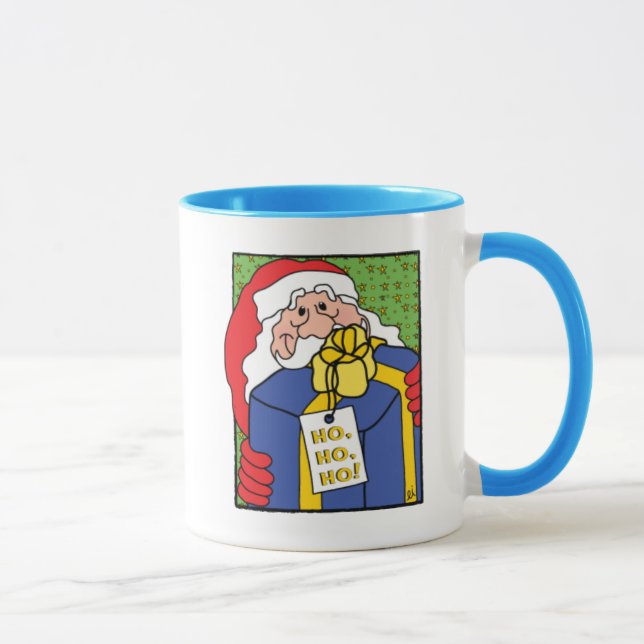 Taza Clásico tazón de café blanco Santa Claus "Ho, Ho,  (Derecha)
