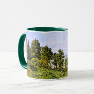 Taza Claude Monet pintando, a orillas del mar,