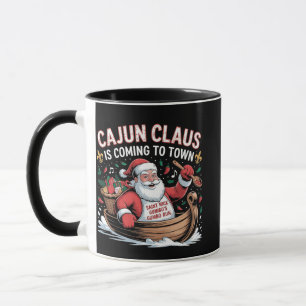 Taza Cláusula Cajún viene a la ciudad Navidad Krampus