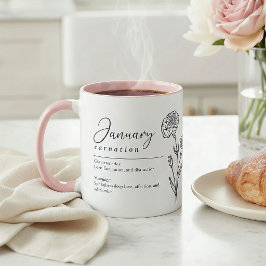 Taza Clavel Flor del Mes de Nacimiento de Enero Minimal